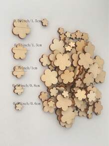 100pcs-Log Wooden Set Of Various Sizes Of Hollow Blank Wedding Star Diy Crafts