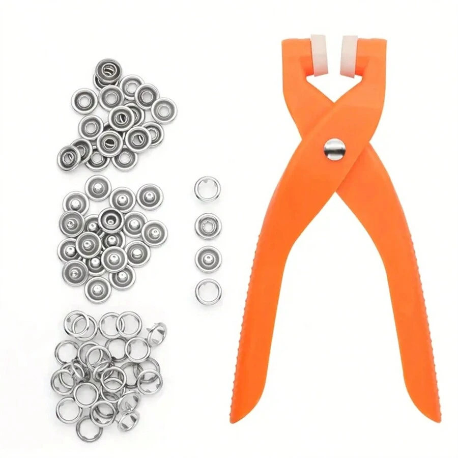 1 bộ ( Tay Cái kìm ) năm móng vuốt Khóa Cài đặt Bộ dụng cụ Với 200 Bộ Của Nút bấm , Không may Chốt chặt , Thép không gỉ Chốt chặt , Mới Đa chức năng Ẩn giấu