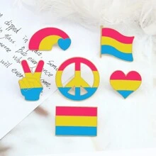 1入 Love Enamel Pins 彩虹胸針,適用於服裝、背包胸針,是時尚珠寶飾品配件禮物 - 彩色 - 查看 10