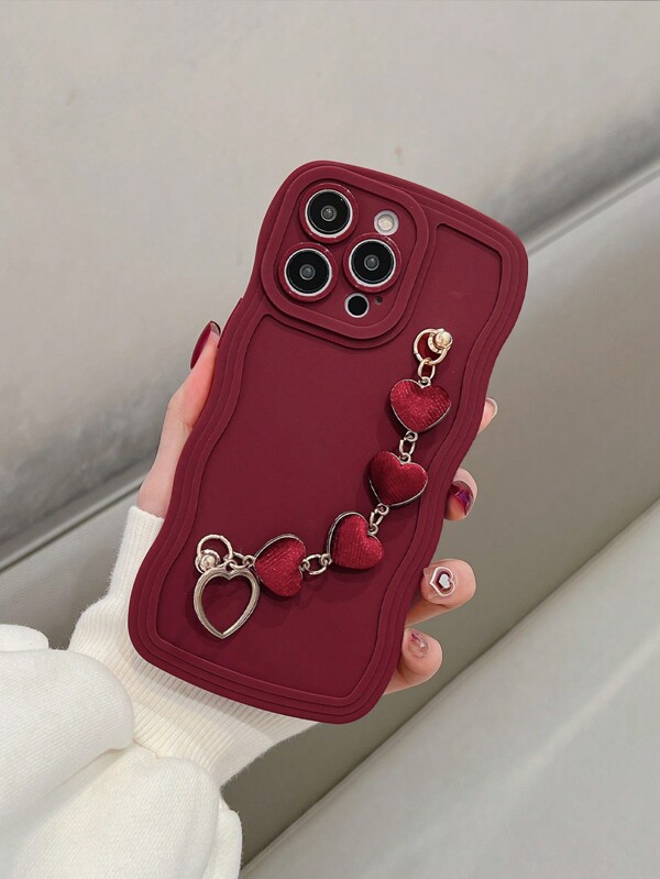 Shockproof Wave Bracelet & Heart Apple Phone Case Compatible With IPhone 11, 12, 13, 14, 12 Pro Max, 13 Pro Max, 15, 15 Pro, 15 Plus, 15 Pro Max, 16, 16 Pro, 16 Plus, 16 Pro Max, 17, 17 Pro, 17 Pro Max