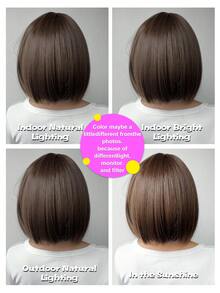 Peluca sintética corto recto con tupe - Degradado - Ver 8