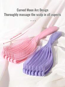 1 peça/2 peças, Pente de Oito Dentes, Mais Rápido e Fácil de Limpar Cabelos Molhados ou Secos, Sem Dor de Emaranhado de Cabelos, Cabelos Ondulados/Frisados/Cacheados/Oleosos/Grossos/Longos, Pente Fácil de Limpar/Pente Grande Ondulado Volumoso para Mulheres, Pente de Concha, Alta Elasticidade Volumoso e Suave, Pente Multifuncional Sem Nós, Acessórios Rosa, Ferramentas de Penteado - Multicolorido - Visão 3