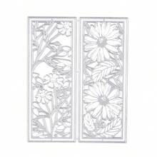 1 Molde De Corte De Hoja De Papel Estampado De Metal De Acero Al Carbono Con Diseño De Fondo Rectángulo De Girasol Ahuecado, Herramienta De Embossing Decorativa De Estilo Cool Para Álbum De Recortes Diy De Fotos - Plata C - Ver 4