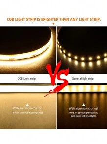 觸摸感應cob Led燈條,5v Usb 320 Led/m,白色/暖白色,高密度柔性帶,ra90 Fcob Led燈條,適用於家庭臥室客廳 - 暖白光 - 查看 8