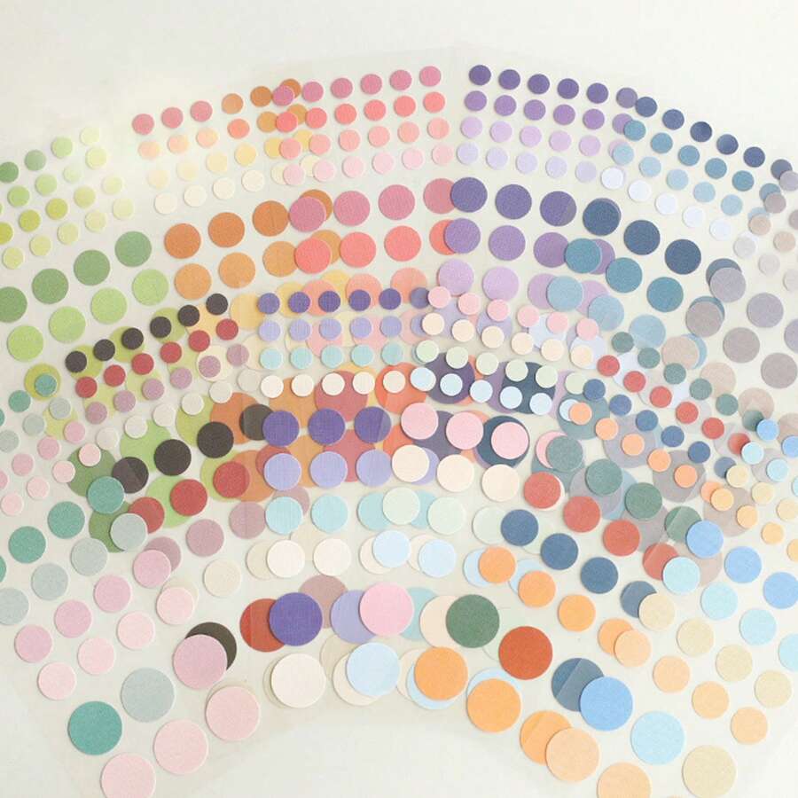 12 Sheets 552 Pcs Sticky Coloured Dots,Easy Peel Self Adhesive Coding Labels,Dot Labels Stickers