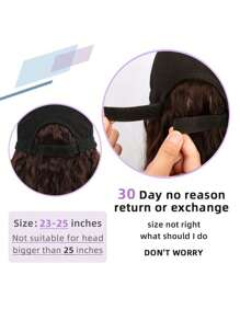 帽子假髮中長捲髮鮑伯剪髮帽子假髮合成假髮初學者友好自然適合日常使用 - Dark Brown - 查看 7