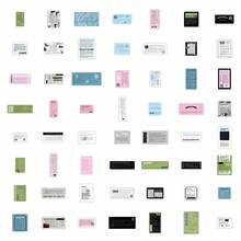 60入組英文卡通貼紙,可裝飾水瓶,筆記本,日記本,儲物盒,防水功能 - 彩色 - 查看 8