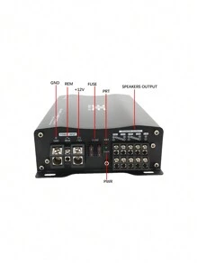 1 件 Bemines Ct-900.5d 黑色立體聲散熱設計全鋁合金車身汽車功放推低音炮和揚聲器 D 級 5 通道 5000w 大功率功放適合所有汽車 - 黑色 - 查看 5