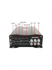 1 件 Bemines Ct-900.5d 黑色立體聲散熱設計全鋁合金車身汽車功放推低音炮和揚聲器 D 級 5 通道 5000w 大功率功放適合所有汽車 - 黑色 - 查看 6