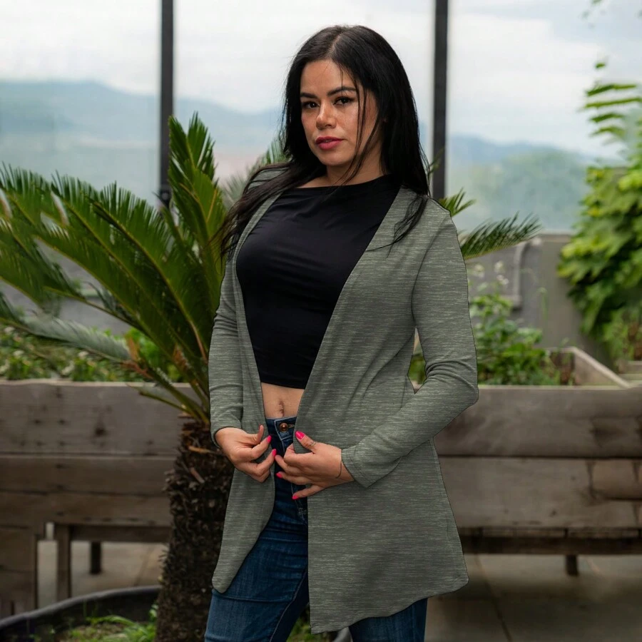 Fashion Cardigan For Women. - أخضر - مشاهدة 1
