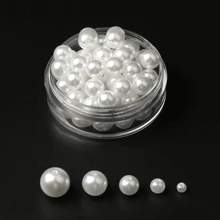 4-16mm Abs Faux Pearl White Beads With Straight Hole, Diy Women's Bracelet & Necklace Making Accessories, Jewelry Material