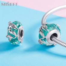 MISEFF 1 件 925 纯银海洋生物童话美人鱼珠饰适合手链项链奢华女士 DIY 礼物珠宝制作