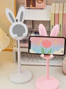 桌上型可愛卡通手機架,多功能支撐,可伸縮和調節手機架,顏色選擇：a粉色,b白色 - 彩色 - 查看 2