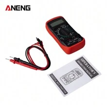 Aneng Xl830l 數位液晶萬用電錶專業電壓表電流錶帶絲交流直流歐姆電壓測試器袖珍萬用電錶 - 紅色 - 查看 2