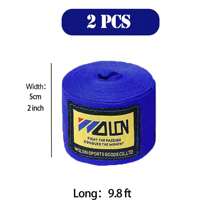 男女適用拳擊手套包裝,3米/9.8英尺長腕帶,180英寸4.5米彈性拇指環帶-戰鬥手套腕部保護適用於武術沙袋訓練,跆拳道,泰拳和mma訓練手套的搭配 - 藍色 - 查看 2