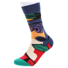 5 Pairs Of European And American Tide Socks Abstract Style Painting Men And Women Fall Winter Street Adult Men And Women Sports Ins Socks Suitable For Daily Use - Multicolor - View 4