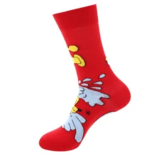 5 Pairs Of European And American Tide Socks Abstract Style Painting Men And Women Fall Winter Street Adult Men And Women Sports Ins Socks Suitable For Daily Use - Multicolor - View 2