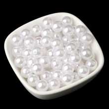 4-16mm Abs Faux Pearl White Beads With Straight Hole, Diy Women's Bracelet & Necklace Making Accessories, Jewelry Material
