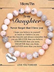 1 Piece European And American Stainless Steel Zebra Love Pendant Beaded Stone Couple Bracelet Female Valentine'S Day Gift - Multicolor - View 2