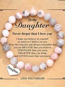 1 Piece European And American Stainless Steel Zebra Love Pendant Beaded Stone Couple Bracelet Female Valentine'S Day Gift - Multicolor - View 1