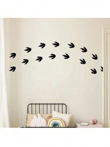 黑色恐龍腳印貼紙,自粘式牆貼,適用於兒童房/客廳裝飾 - 卡其色 - 查看 3