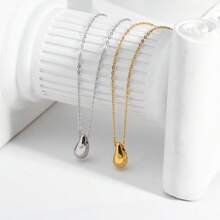 1Pc Ins Fashion Necklace Light Luxury Design Sense Stainless Steel Jewelry Gold Pendant Necklace - Simple - View 1