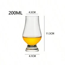 1pc Whiskey Tasting Glass, Crystal Glass Large Belly Wine Glass - Clear - View 3