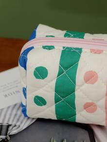 Portable Cute Floral Travel Cosmetic Bag With Brush Compartment, Colorful Graffiti Design Makeup Bag Make Up Organizer Makeup Storage - Multicolor - View 4