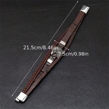 Cross-Border Simple And Fashionable Leather Rope Braided Men's Leather Bracelet Personalized Eagle Alloy Magnetic Buckle Bracelet - Multicolor - View 4