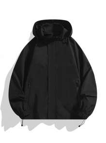 Men'S Thermal Hooded Jacket Gym Clothes Men - Black - View 1