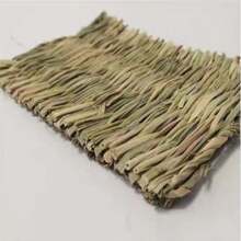 Pet Supplies Hand-Woven Rabbit Straw Nest Rutin Chicken Nest Hamster Rabbit Cage Pet Grass Mat - Mustard Yellow - View 2