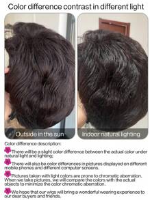 Men's Short Curly Brown Synthetic Wig With Bangs Short Layered Side Part Brown Wigs For Men Daily Wear - Brown - View 7