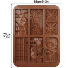 Ensemble De Moules En Silicone Pour Chocolat 6 En 1 Comprenant Les Formes Amour, Puzzle, Géométrique, Nid D'abeilles Et Carrée