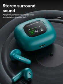 Monster Xkt20 被动降噪半入耳式无线耳机，拥有 5.4 小时超长续航、游戏模式、高保真音乐、多模式、麦克风，适合运动 - 綠色 - 查看 8