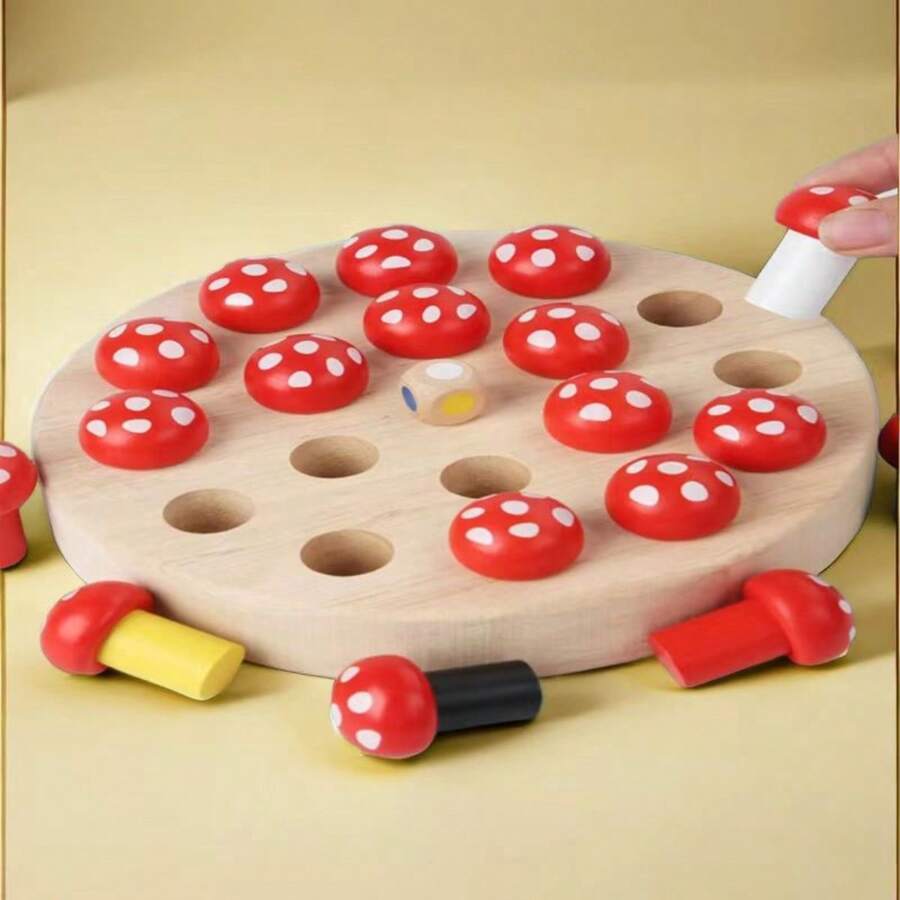 2 Options Carrot And Mushroom Memory Chess, Color Cognitive Chess For Toddlers, Early Educational Board Game For Memory, Observation And Concentration Training