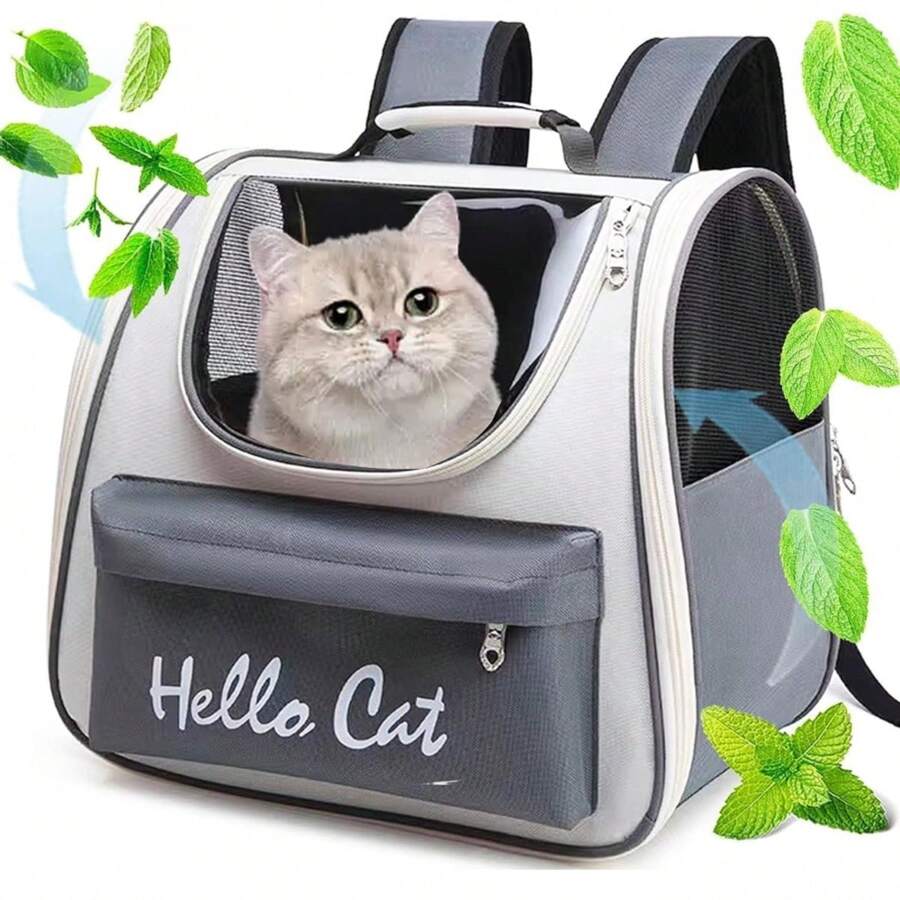 Mochila Transportadora para Mascotas Pequeñas, Gatos y Perros Chicos, Mochila para Gato Transportar (Máximo 7.5Kg), Mochila para Mascotas para Viajes, Senderismo, Camping - Multicolor - Ver 1