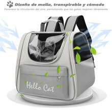 Mochila Transportadora para Mascotas Pequeñas, Gatos y Perros Chicos, Mochila para Gato Transportar (Máximo 7.5Kg), Mochila para Mascotas para Viajes, Senderismo, Camping - Multicolor - Ver 3