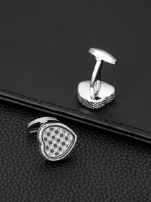 1雙男士時尚鏤空式鏈接袖扣,採用精細激光雕刻技術製作,復古風格節日禮物獻給父親 - 銀色 - 查看 6