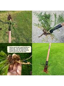 1 件装垂直食槽工具头更换手动食槽根去除器户外花园草坪手动工具无需弯腰、跪下、花园工具、园艺工具 - 黑色 - 查看 6