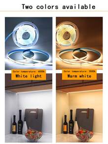 觸摸感應cob Led燈條,5v Usb 320 Led/m,白色/暖白色,高密度柔性帶,ra90 Fcob Led燈條,適用於家庭臥室客廳 - 暖白光 - 查看 9