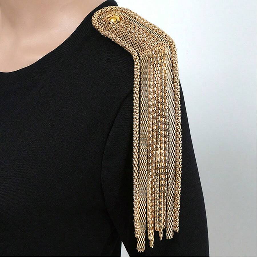New Fashion Clothing Accessories Metallic Tassel Shoulder Patch For Handmade Blazers, Classic And Stylish Shoulder Tassel - Gold - View 1