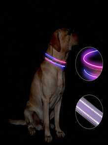 Pet Led Cat And Dog Luminous Collar Reflective Strip Usb Charging Suitable For Small, Medium And Large Dogs - Multicolor - View 5