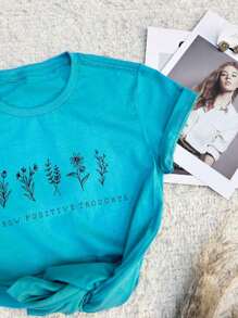 Women T-Shirts - 青碧色 - View 4