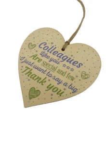 1個10x10cm木製心形標籤,適合在聖誕節、生日、派對和節日向同事和朋友送禮 - 杏色 - 查看 3