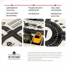 1入北歐風格印花兒童玩具 - 汽車交通玩具停車場遊戲玩地毯，室內外皆可使用，是兒童最佳禮物，適合戶外野餐、學生、文具、學校用品 - 彩色 - 查看 9