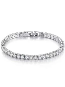 1pc Light Luxuriant Pink Cubic Zirconia Inlaid Heart Shaped Bracelet