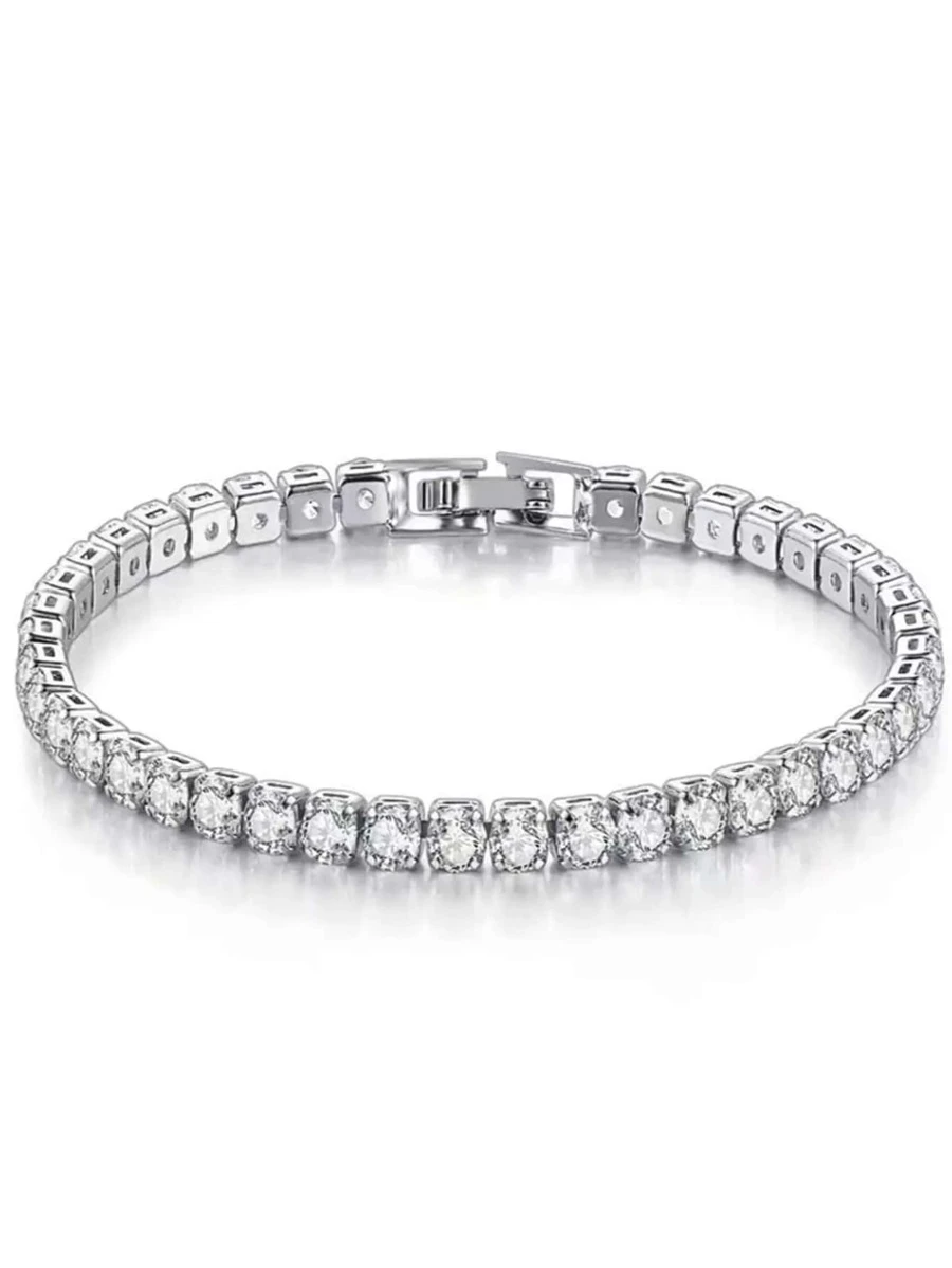 1pc Light Luxuriant Pink Cubic Zirconia Inlaid Heart Shaped Bracelet