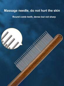 Cat/Dog Lover Gift And Dog/Cat Mom Love Pet Cat Lover And Cat Mom Loves And Dog Lover And Dog Mom Loves Remove Floating Hair, Remove Fleas, Clean And Beautify Wooden Retro Comb - Brown - View 5
