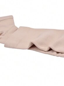 Sports Outdoor 1pair Over Knee Unisex Compression Socks With Opentoe Design, Solid Color, Warm Leg Prevent Varicose Veins Socks For Sports And Ladies - Beige - View 5