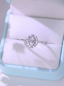 1枚優雅閃亮的925純銀橢圓戒指,鑲有寶石,適合女性日常佩戴、約會、派對和節日禮物 - 橢圓 - 查看 13